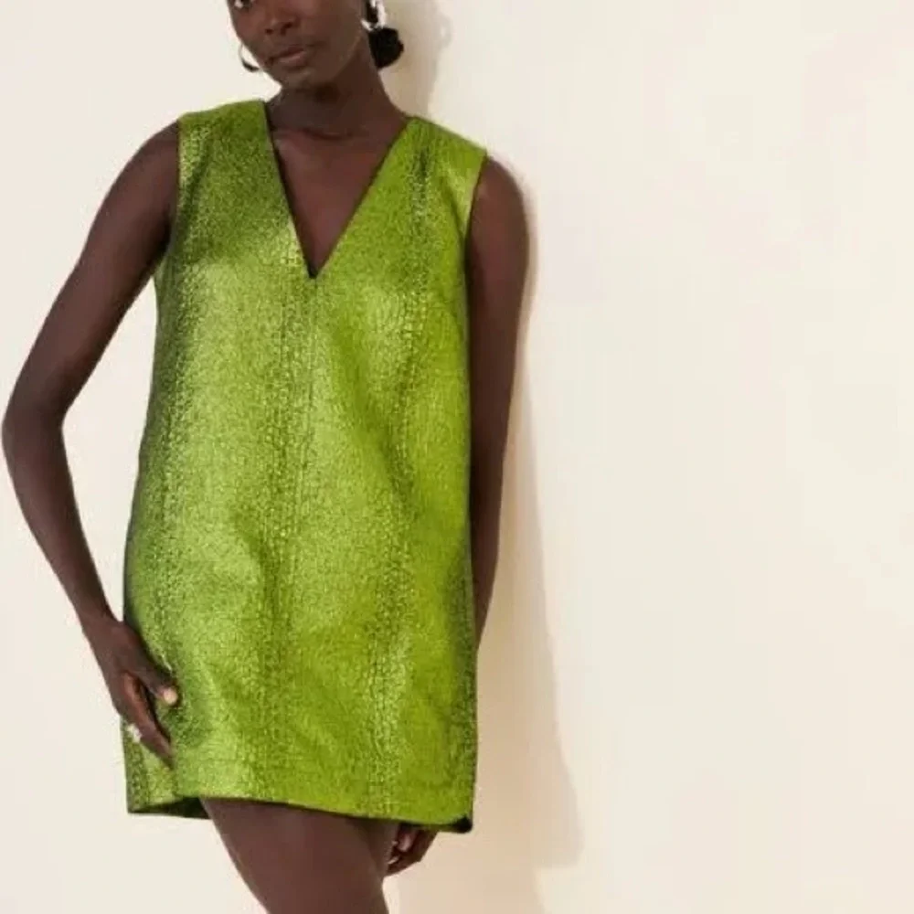 Simon Miller Fountain Metallic Green Colorblock Mini Dress XS - Picture 5 of 5